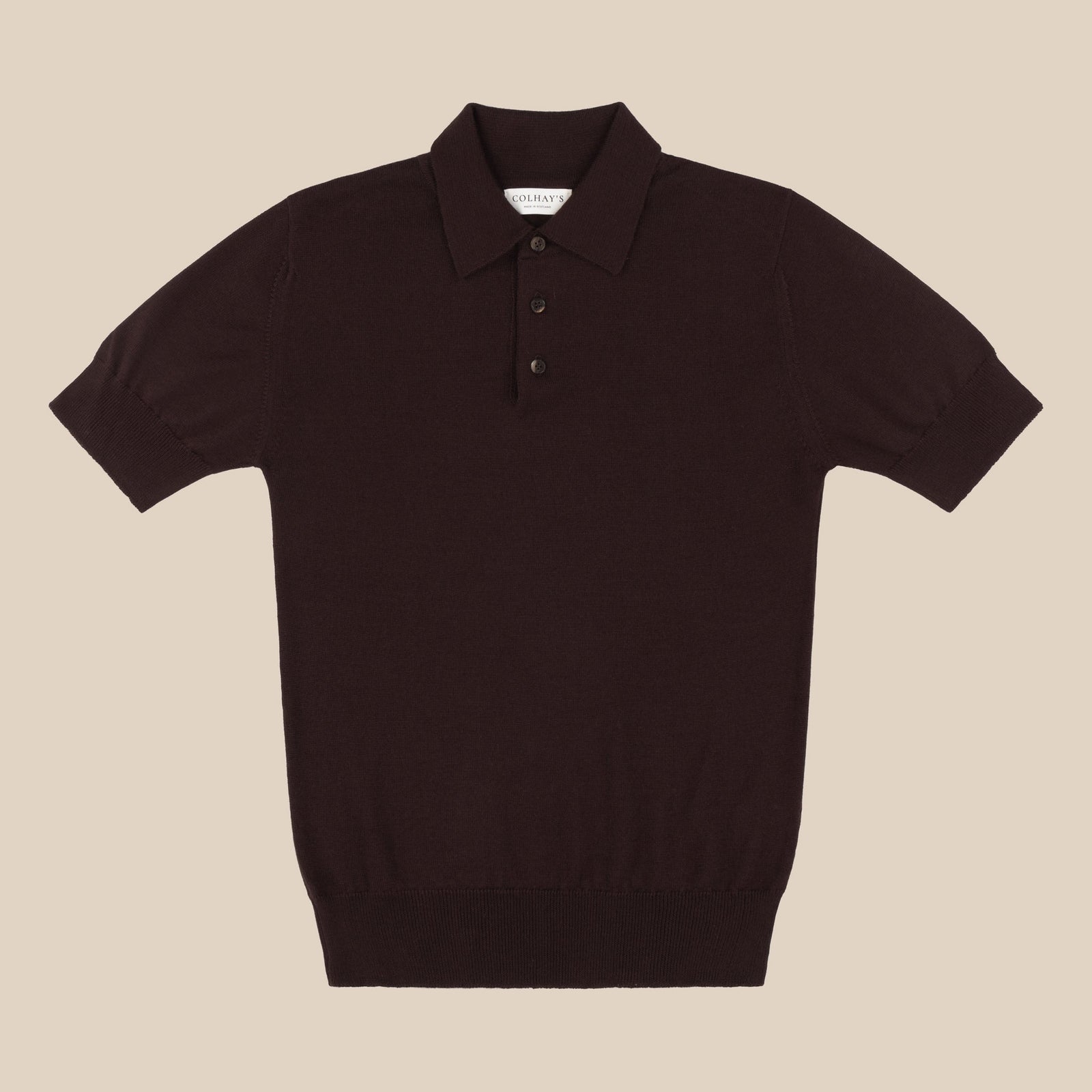 Cashmere Silk Tennis Polo In Dark Brown