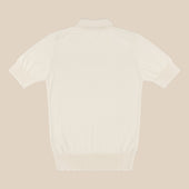 Cashmere silk tennis polo in cream