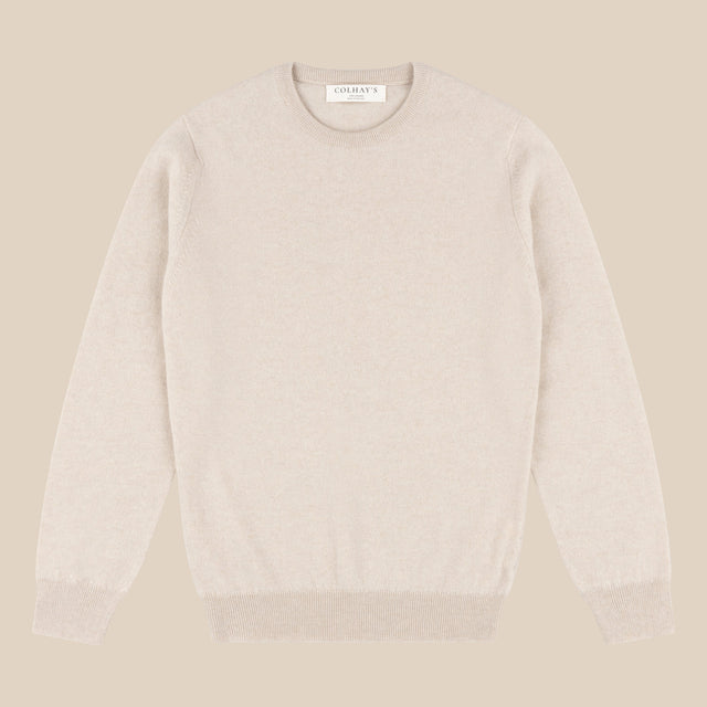 Cashmere crew neck in oatmeal