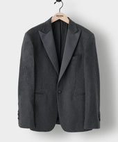 Italian Cashmere Peak Lapel Tuxedo Jacket in Grey