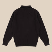 Cashmere polo shirt in dark brown