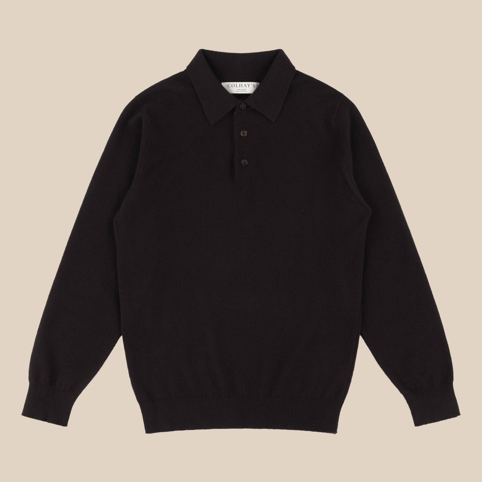 Cashmere Polo Shirt In Dark Brown