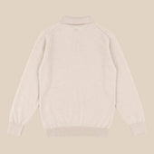 Cashmere polo shirt in oatmeal