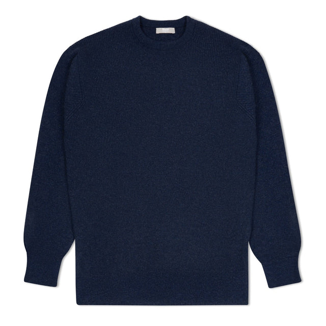 Cashmere Fishermans Rib Crew Neck Jumper in Cosmos