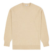 Cashmere Fishermans Rib Crew Neck Jumper in Linen