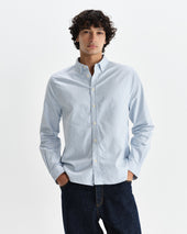 Caspian And Stripe Cotton Oxford Shirt