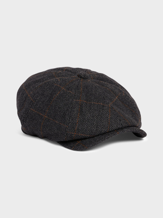 Casquette en laine mélangée anthracite