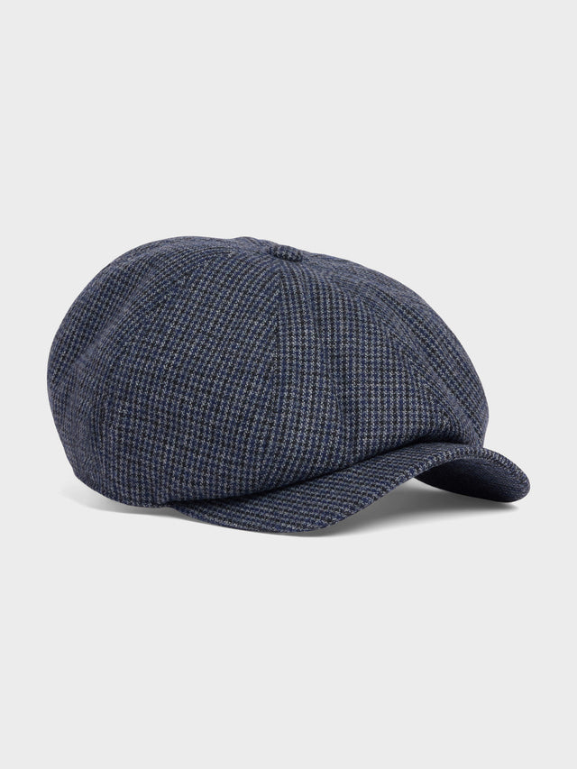Casquette en laine mélangée bleu marine