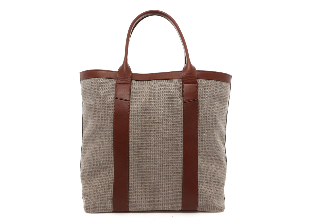 Tall Tote Castlerock Loom Chestnut Trim Sunbrella
