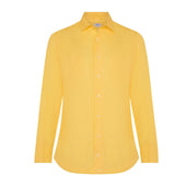 Casual Fit Plain Linen Button Cuff Shirt In