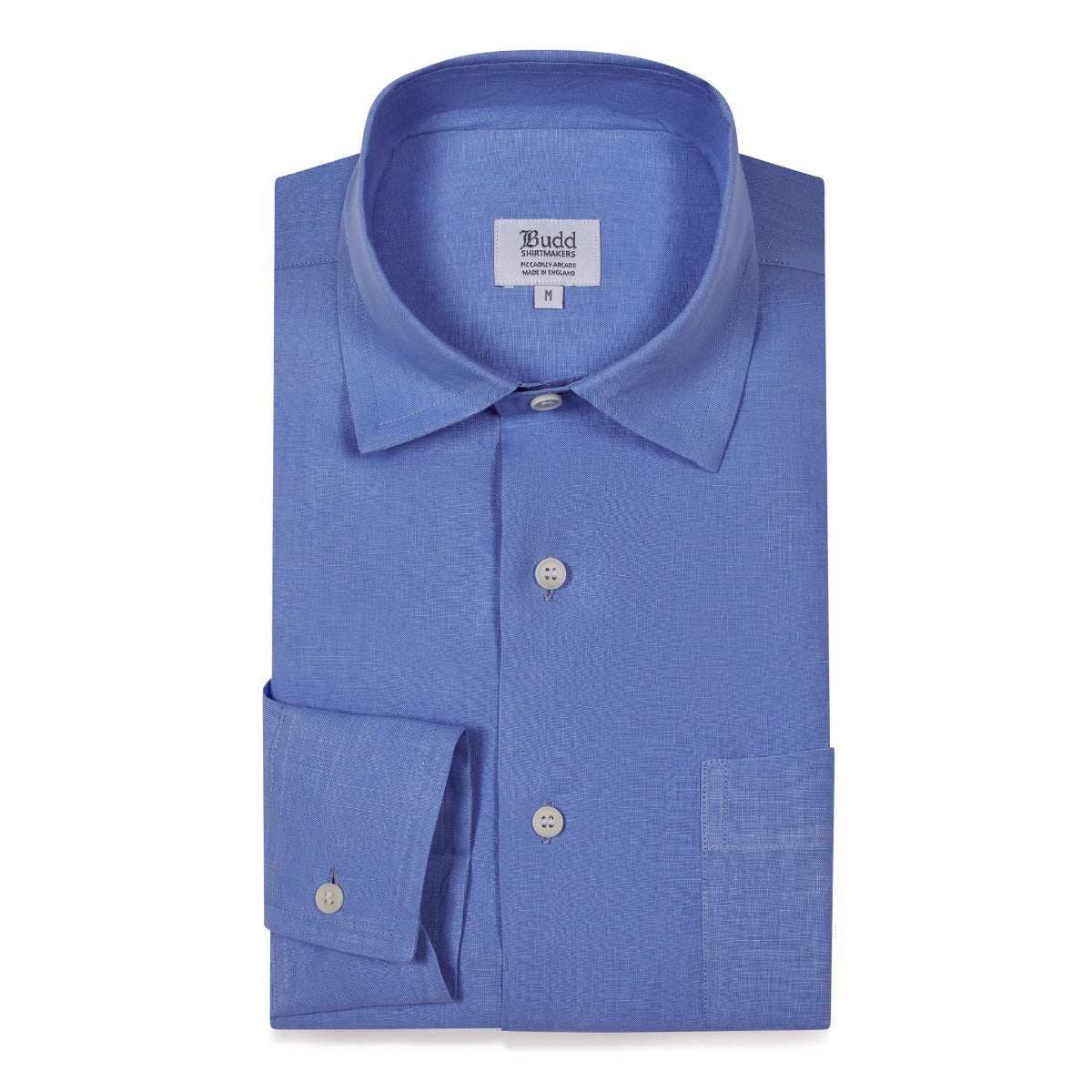 Casual Fit Linen Button Cuff Shirt In Lagoon