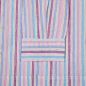 Casual Stripe Linen Shirt In Blue And Pink