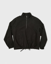Japanese Cotton Linen Dyed Back Miles Pullover, Black