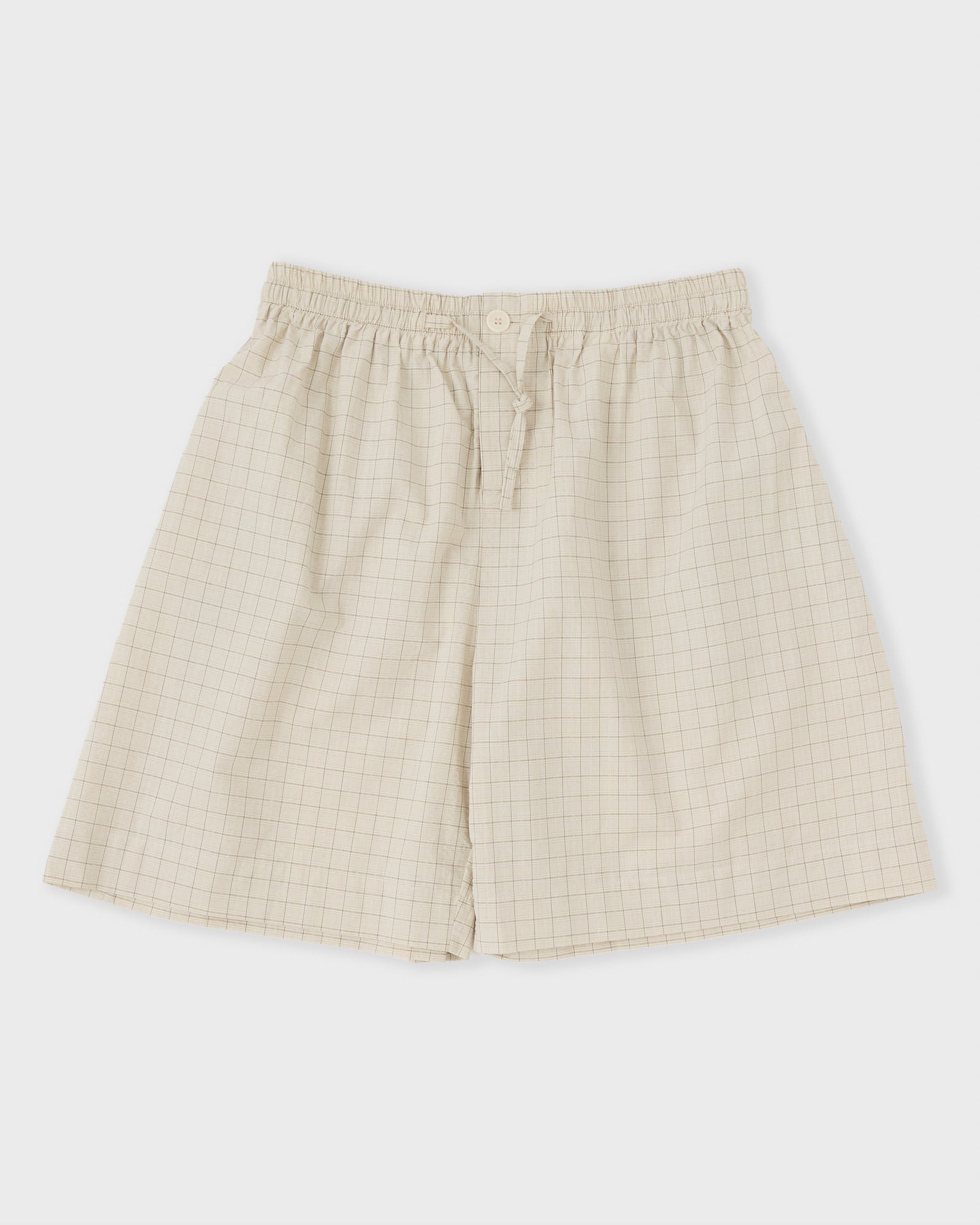 Japanese Cotton Seersucker Mens Hilda Short Natural Check