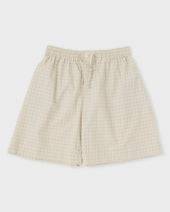 Japanese Cotton Seersucker Mens Hilda Short, Natural Check