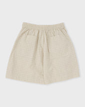 Japanese Cotton Seersucker Mens Hilda Short Natural Check