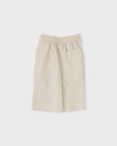 Japanese Cotton Seersucker Mens Hilda Short Natural Check