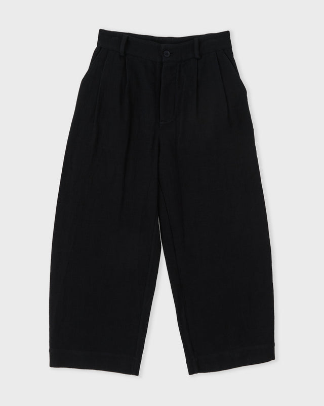Japanese Stitch Cotton Robby Trouser, Washed Black