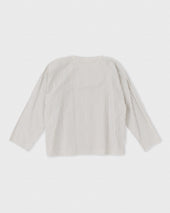 Japanese Typewriter Cotton Dorothy Shirt Natural Navy Grey Stripe