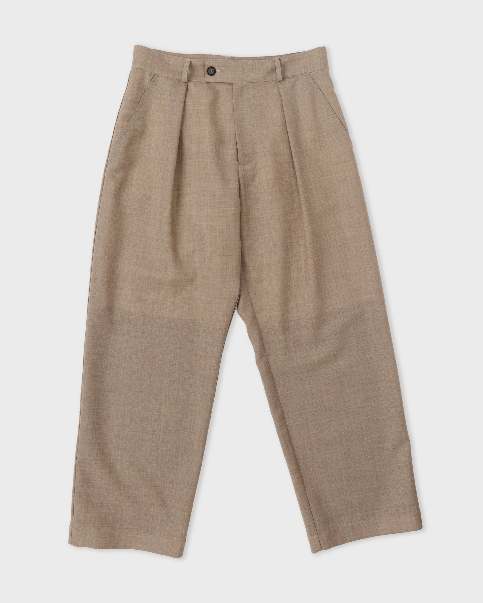 Pure New Wool Silas Trouser Dark Beige
