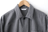 Fujito Shirt Jacket Gray Stripe Natural Stripe Directors Web Shop Powered By Base