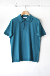 Fujito Knit Polo Easy Sax Dark Brown Emerald Directors Web Shop Powered By Base