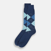 Azzurro Wool Check Length Socks