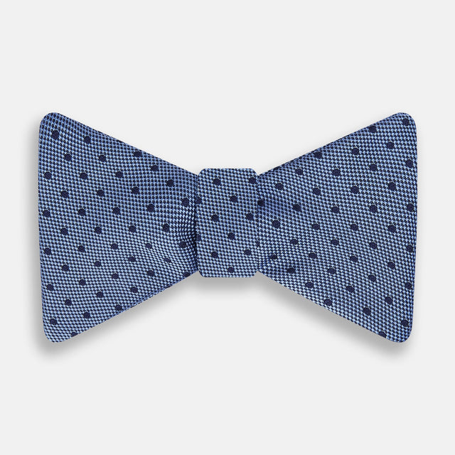 Blue Micro Dot Silk Bow Tie