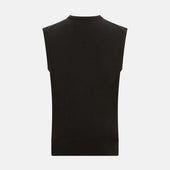 Dark Brown Cashmere Round Neck Vest