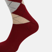 Wool Check Mid Length Socks