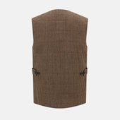 Pine Cone Quilted Linen Herringbone Waistcoat