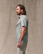 Washed Short Sleeve Feather Cloth Shirt - Khaki Print