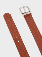 Ceinture En Cuir Grain Cognac