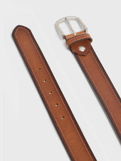 Ceinture Ajustable En Cuir Grain Cognac
