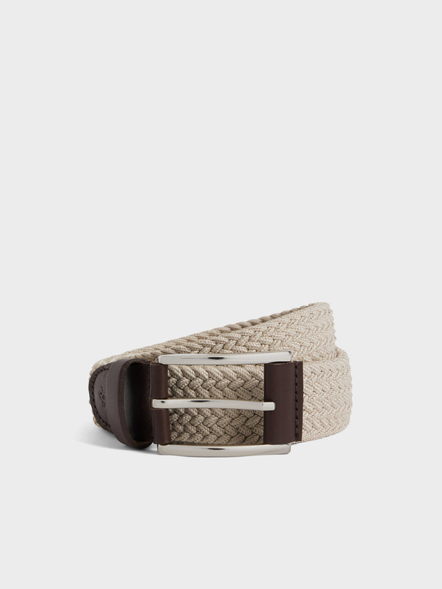 Ceinture tressée beige