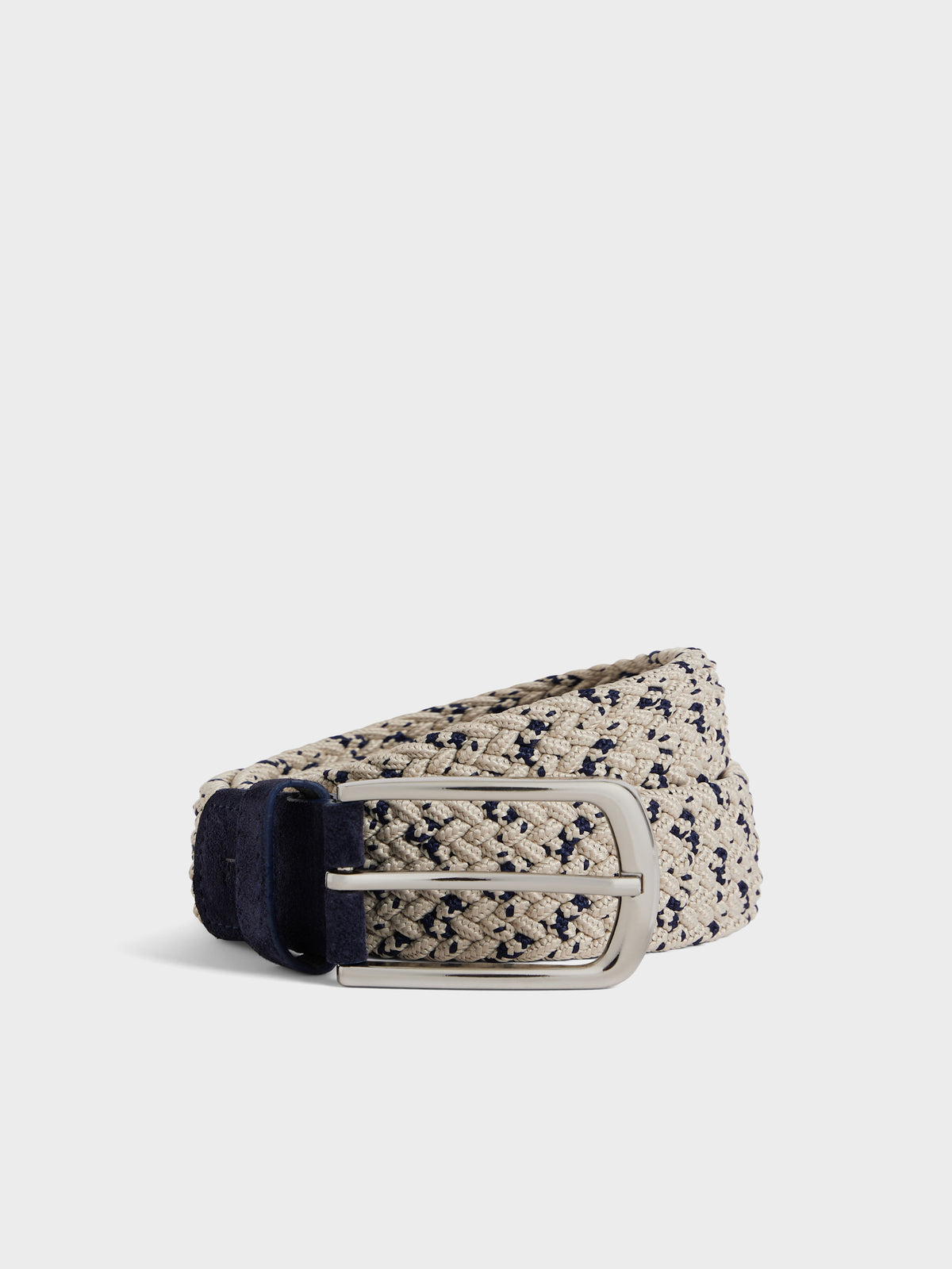 Ceinture Tress E Beige Et Bleu Indigo