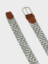 Ceinture Tress E Kaki Bleu Et Blanc