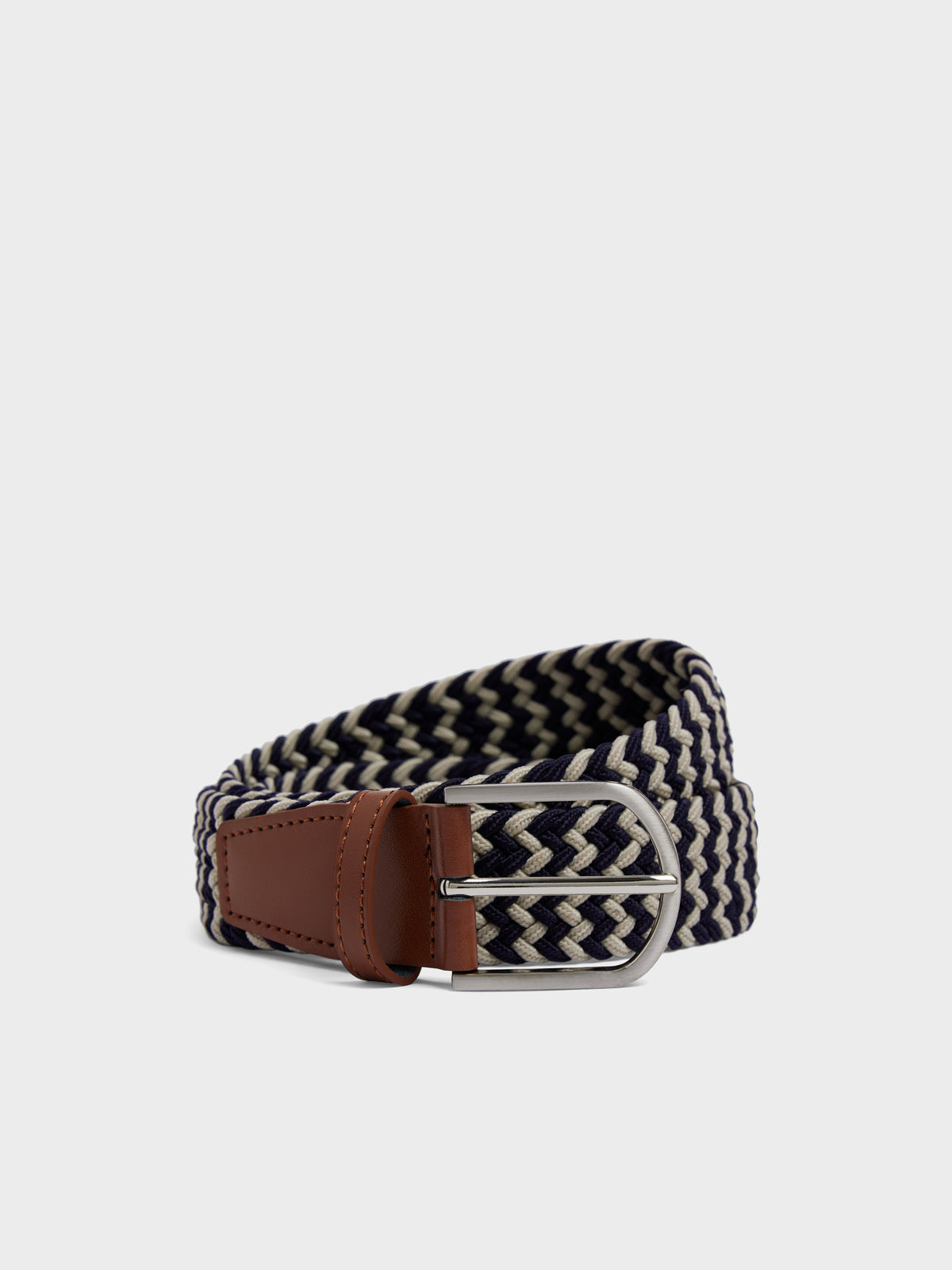 Ceinture Tress E Bleu Marine Et Cru