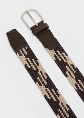Ceinture Tress E Marron Glac Et Beige