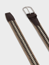 Ceinture Tress E Marron Et Beige
