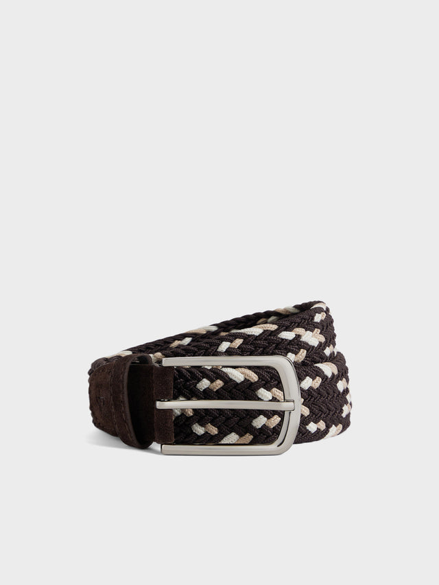 Ceinture tressée marron foncé