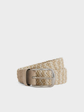 Ceinture tressée beige et écru