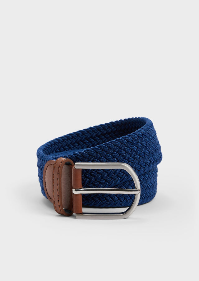Ceinture tressée bleu jeans