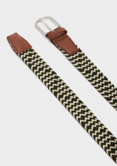 Ceinture Tress E Kaki Et Sable