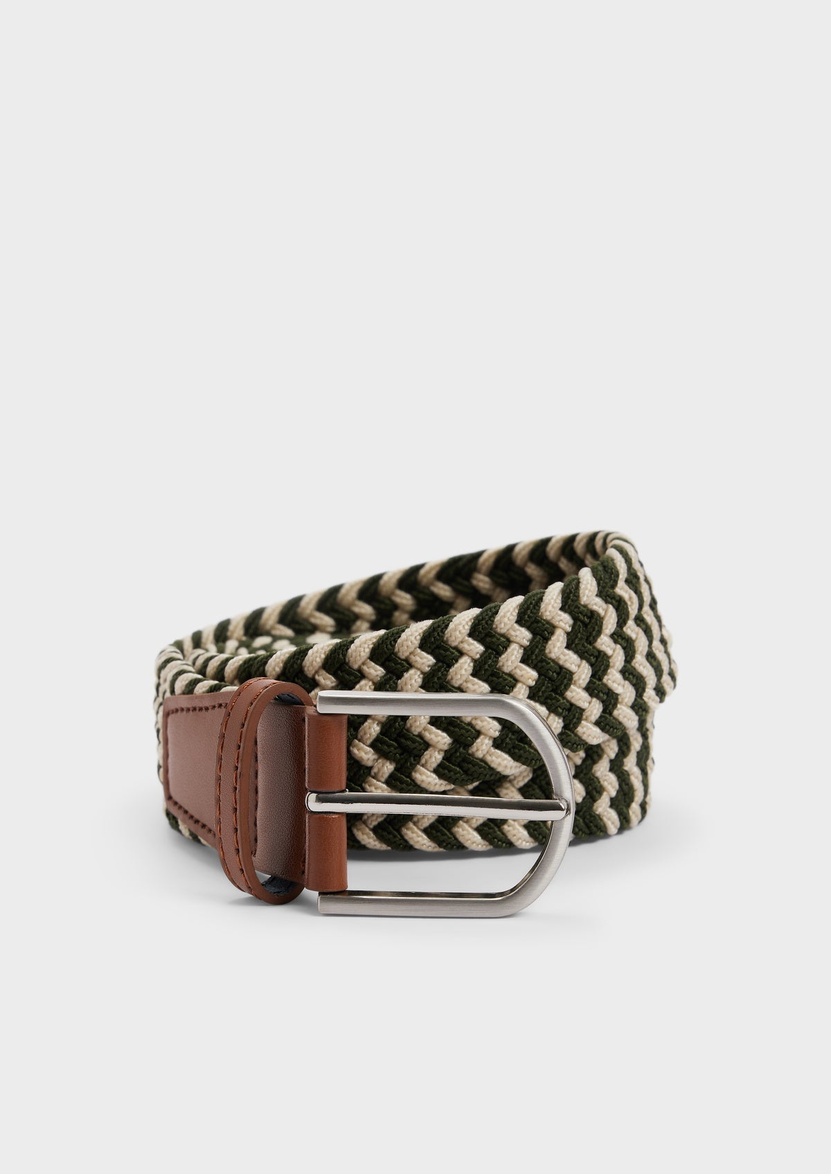 Ceinture Tress E Kaki Et Sable