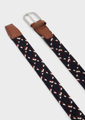 Ceinture Tress E Bleu Marine Bordeaux Et Blanc