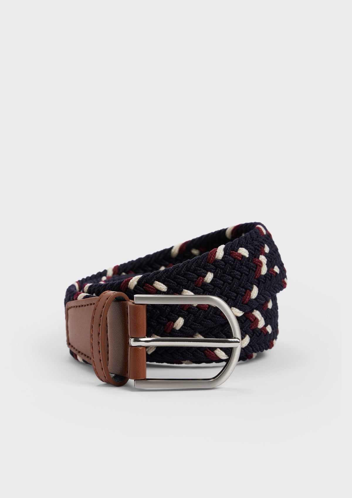 Ceinture Tress E Bleu Marine Bordeaux Et Blanc