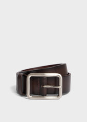Ceinture en cuir lisse marron