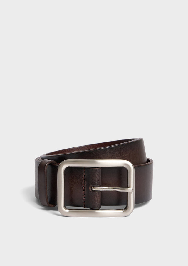 Ceinture en cuir lisse marron
