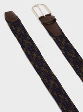 Ceinture Tress E Bleu Indigo Et Kaki